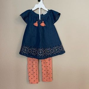 Cute peach colored embroidered set by Jessica Simpson.